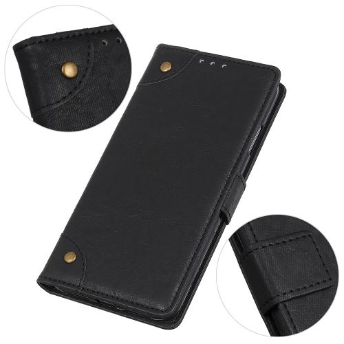 Etui en PU support magnétique de style rétro noir pour votre Samsung Galaxy M10