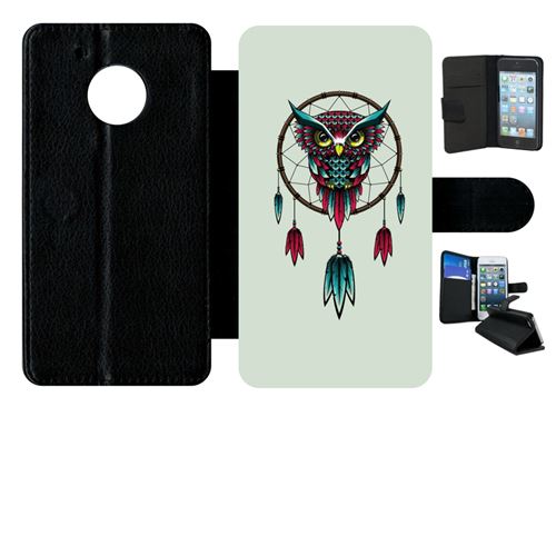Etui à rabat motorola moto g5 dreamcatcher hibou tribal