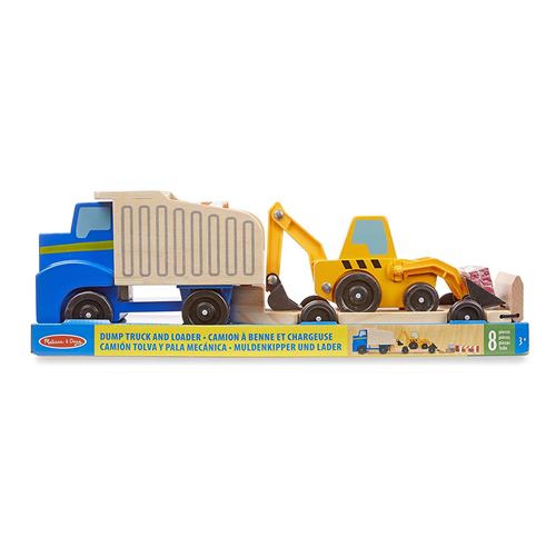 Melissa Doug Ensemble De Jeu A Camion Benne Et Chargeur Frontal En Bois