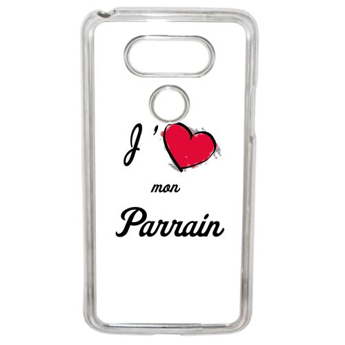 Coque J'aime Mon Parrain Blanc Compatible G5 Transparent