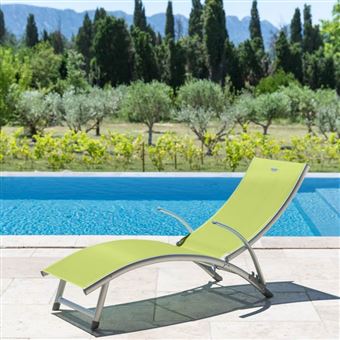 Transat Samba Pliable Et Empilable Vert Granny Hesperide Mobilier De Jardin Achat Prix Fnac