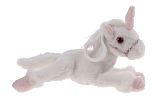 Kamparo porte-clés licorne à clipser blanc 18 cm
