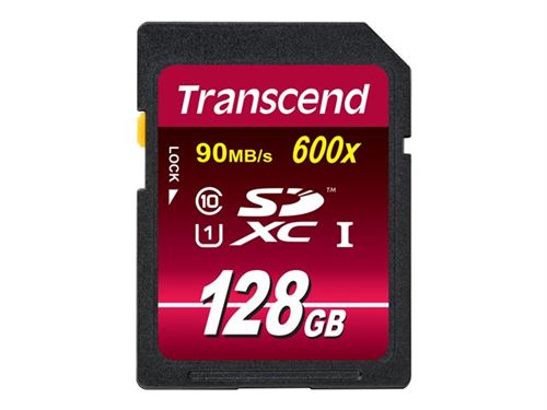 Transcend Ultimate series - Carte mémoire flash - 128 Go - UHS Class 1 / Class10 - 600x - SDXC UHS-I