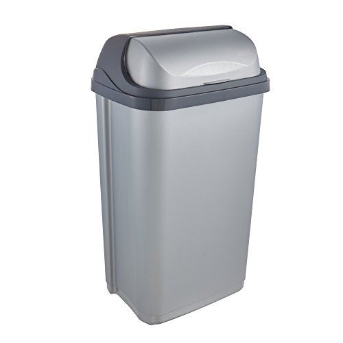 Okt 2053714 roll-top poubelle plastique argent anthracite 50 l