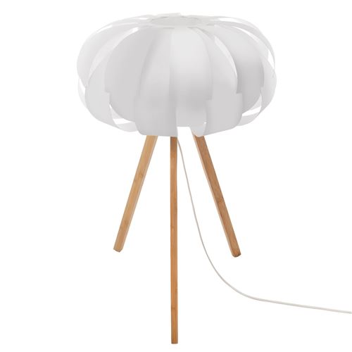 Lampe en bambou scandinave Blis - H. 55 cm - Blanc