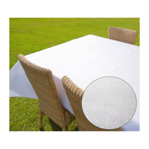 SUCRE D'OCRE Nappe de table carré BELLA 180x180 cm - Blanc