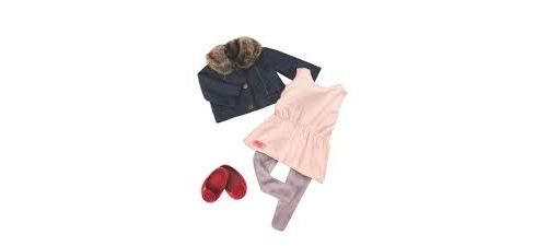 Our Generation Dolls Just Fur You Jacket with Fur and Dress Outfit for Dolls, 18