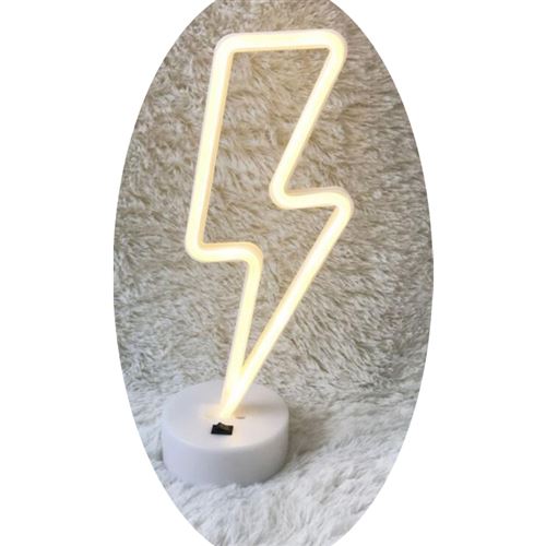 YONIS - Lampe LED Néon Décorative - Forme Eclair - Rose - Image 2
