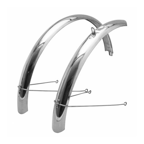 Garde boue vtt-city tringles 26-650b p2r inox argent 60mm (paire) livre avec jeu de tringles