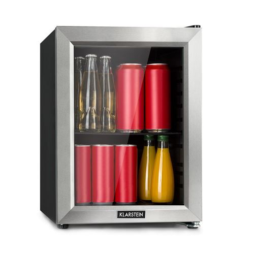 Klarstein Harlem Mini réfrigérateur à boissons 23 litres - 39dB - Classe F - Porte vitrée - Noir