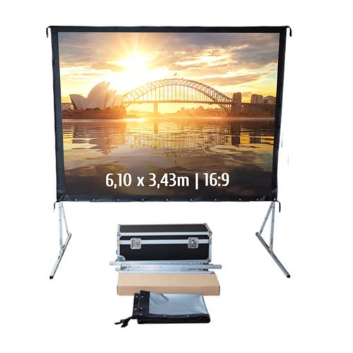 KIMEX Ecran projection valise 6,10 x 3,43m (16:9), Toile Arri&egrave;re