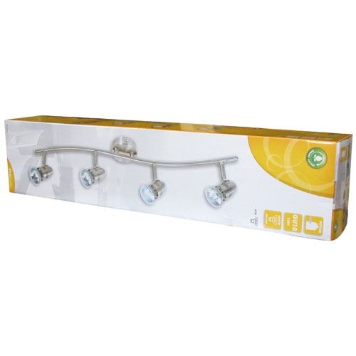 Luminaire spot 4x gu10 42w acier profile - prolight 310200014