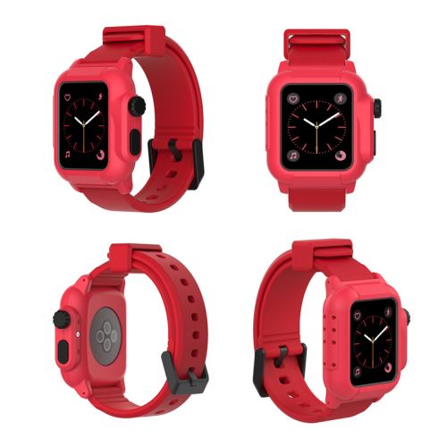 Bracelet en silicone WISETONY remplacement pour Apple Watch Series 2/3 42mm - Rouge