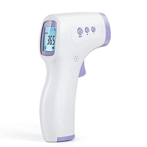 Thermomètre infrarouge numérique sans contact LCD - Blanc