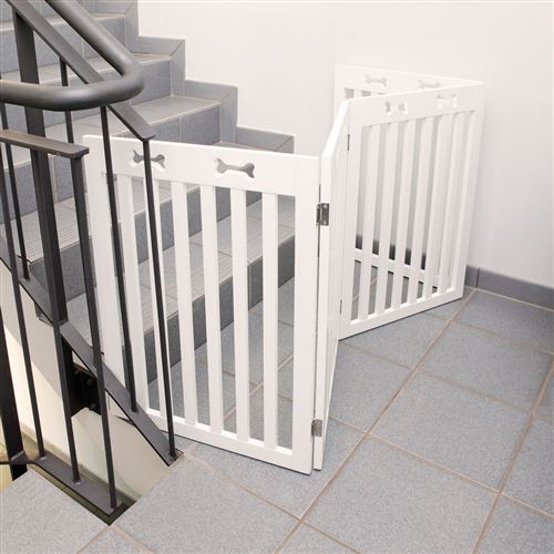 TRIXIE Barriere de securite - 4 pieces - 60-160x75 cm - Blanc - Pour chien  - Portes barrières et rampes pour chien - Achat & prix