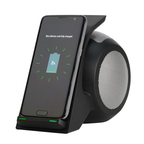 Haut-parleur stéréo Bluetooth basse 10W Chargeur sans fil pour iPhone Samsung