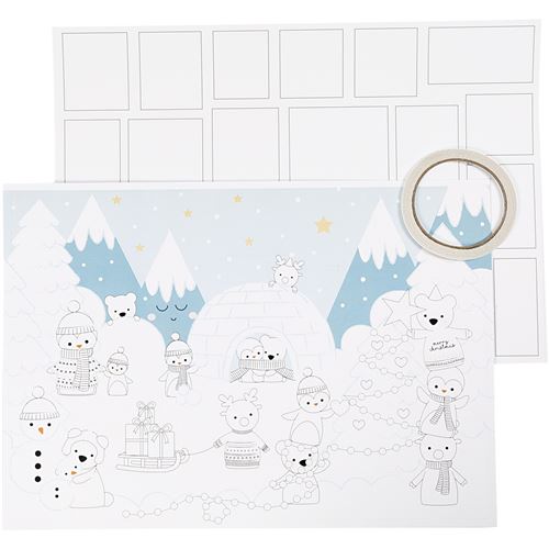Creotime faites votre propre calendrier de Noël 30x42 cm 3 pièces