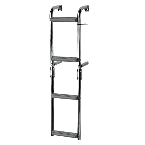 Echelle en inox semi-pliable à 90°. 2+2 marches