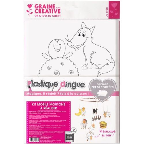 Kit plastique dingue - Mobile moutons à faire soi-même - Graine Créative