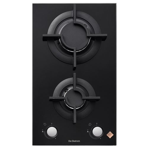 De Dietrich Dpg7340B - Fascination Collection - Table De Cuisson Au Gaz - 2 Plaques De Cuisson - Niche - Largeur : 26.5 Cm - Profondeur : 49 Cm - Sans Cadre - Noir