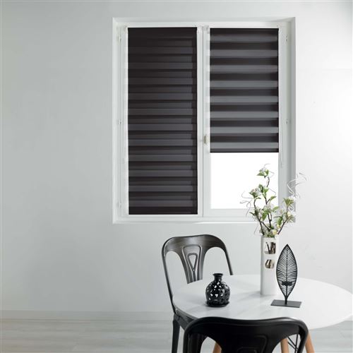 Store enrouleur jour et nuit 45 x 180 cm polyester daynight Noir