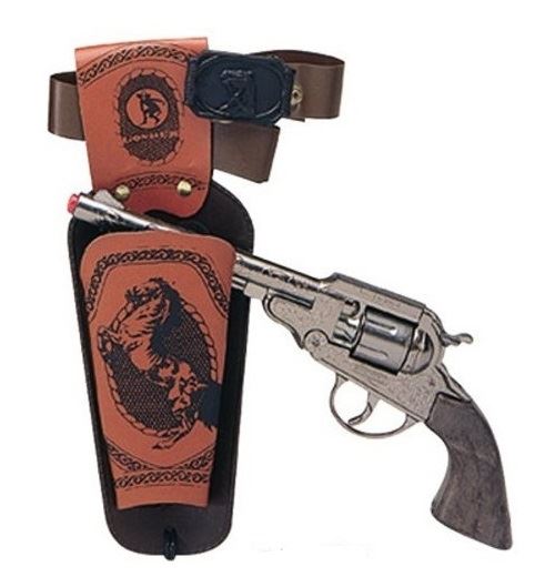 Coffret cow boy - pistolet 8 coups gonher avec ceinture et etui - accessoire deguisement