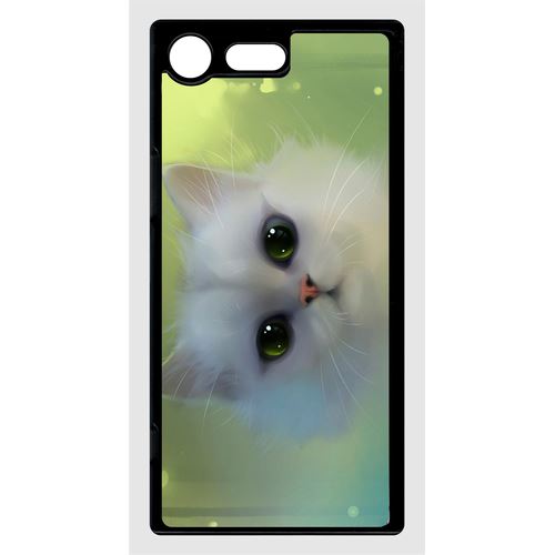 Coque Sony Xperia Xz Premium Chat Blanc Yeux Emeraude