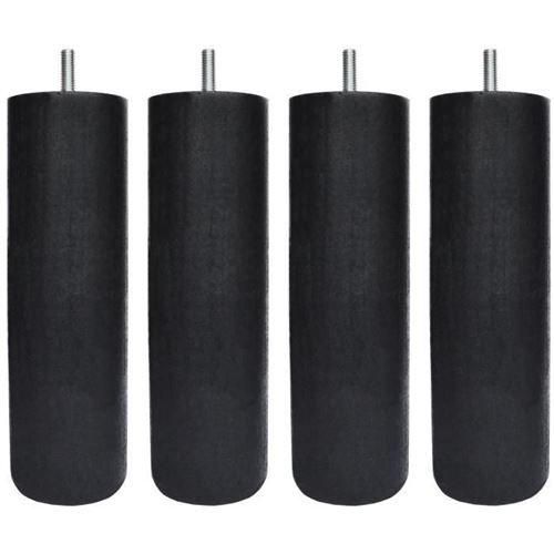 Jeu De Pieds Cylindriques O 7 Cm H 17 Cm Noir - Lot De 4
