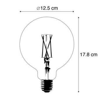 Ampoule LED Filament connectee Globe ambre G125 E27