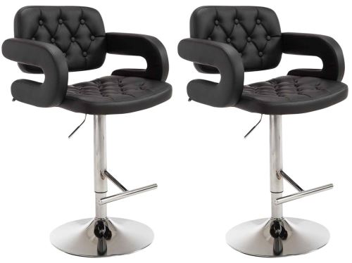 Lot de 2 tabourets de bar Dublin en similicuir , Noir