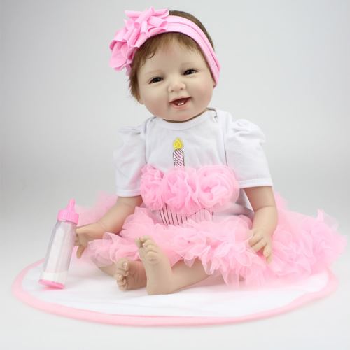 Poupée Poupon bébé intéractive Reborn silicone 22 pouces 55 cm