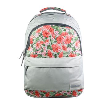 BAGTROTTER Sac à dos compartiments Offshore Gris Fleurs Sacs à