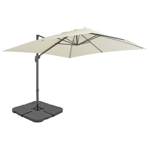 Vidaxl parasol avec base portable sable 276343