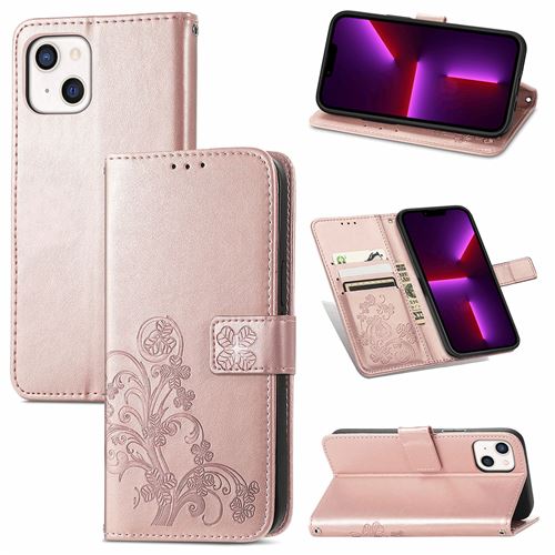 MPFRANCE Housse pour iPhone 13 Or Rose [Fleur de Lys]