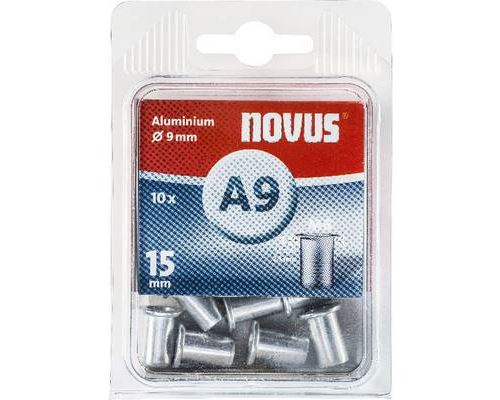 Novus 106440900 Ecrou à sertir en aveugle (Ø x L) 9 mm x 15 mm M6 aluminium aluminium 10 pc(s)