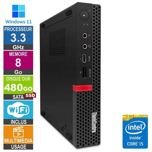 Lenovo M720Q i5-8400T 3.30Ghz 8Go/480Go SSD WiFi W11