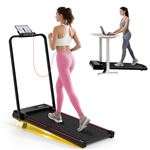Tapis de course Pliable 4 in 1 incliné 7%, Vitesse réglable 1-8 km/h, Charge max 130kg, Tapis de roulant/Tapis de marche Noir