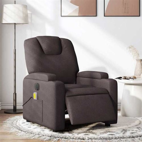 Non Communiqué Marron Vidaxl Fauteuil De Massage, Relaxation Électrique Réglable Tissu Foncé