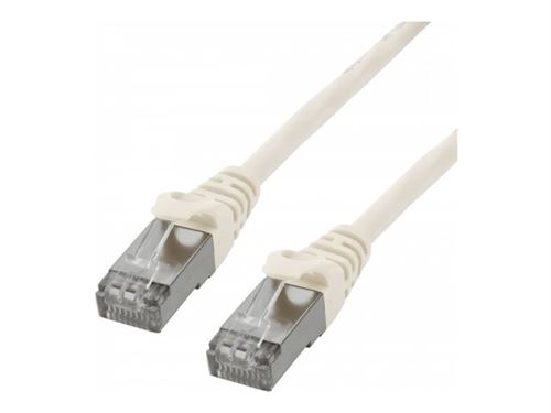 MCL - Cordon de raccordement - RJ-45 (M) pour RJ-45 (M) - 50 cm - paire torsadée écrantée (F/UTP) - CAT 6 - sans crochet, bloqué - blanc