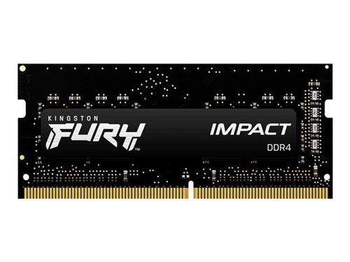 Kingston Fury Impact - Ddr4 - Module - 8Go - So Dimm 260 Broches - 3200 Mhz / Pc4-25600 - Cl20 - 1.2 V - Mémoire Sans Tampon - Non Ecc - Noir