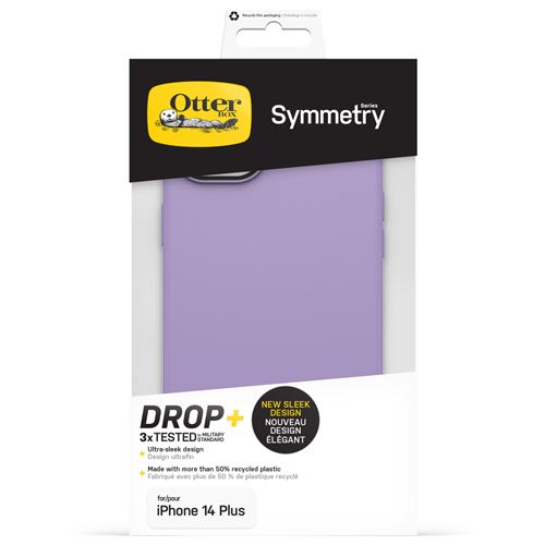 OtterBox Symmetry Series - Coque de protection pour téléphone portable - antimicrobien - compatibilité avec MagSafe - polycarbonate, caoutchouc synthétique - you lilac it - pour Apple iPhone 14 Plus