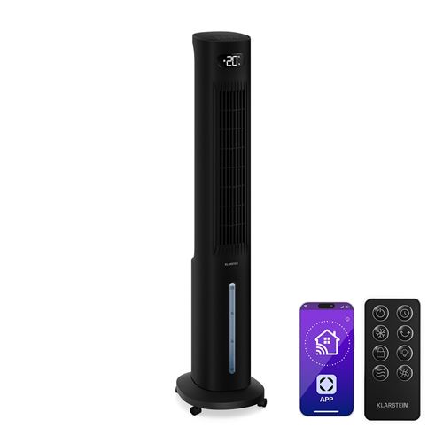Rafraîchisseur d'air Ventilateur smart - Klarstein Polar - 300 m³/h - 5 l - 30 m² - 3 modes - Contrôle par App