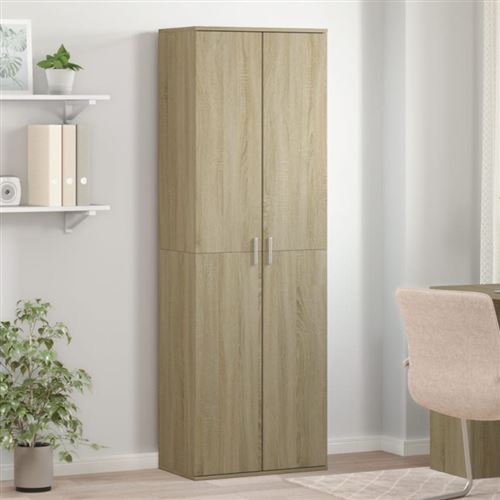Buffet haut chêne sonoma 60x35x180 cm bois d ingénierie
