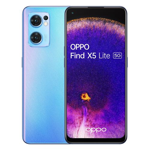 OPPO Find X5 Lite 16,3 cm (6.43"") Double SIM Android 12 5G USB Type-C 8 Go 256 Go 4500 mAh Bleu État correct - Oppo reconditionné disponible sur Fnac