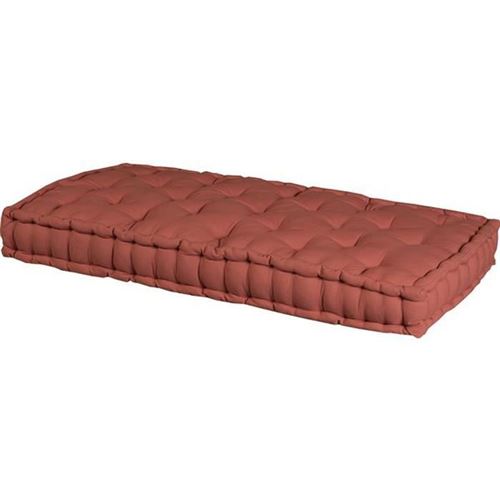 DEKO AND CO Coussin palette rectangulaire en coton - Coloris marron brique - 60 x 120 x 15 cm