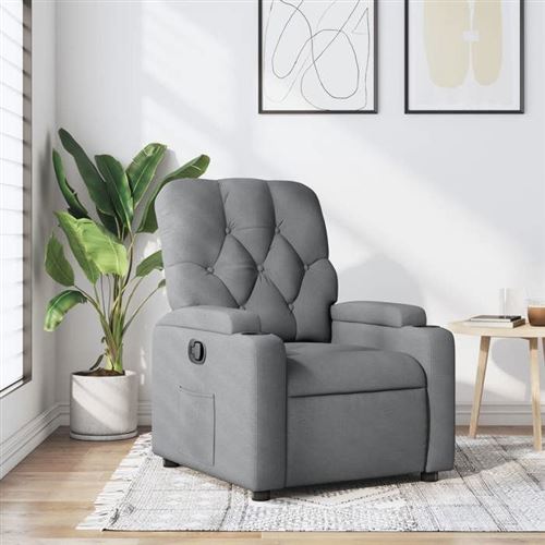 Vidaxl Gris/Clair Fauteuil Réglable Tissu - Image 2