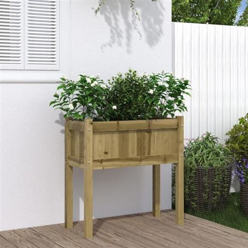VIDAXL - Jardinière avec pieds - 70x31x70 cm - Marron - Image 3