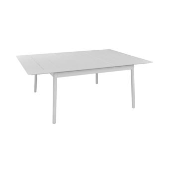 PROLOISIRS Table Dublin en aluminium - blanc - 140/200 x 140 cm - 1