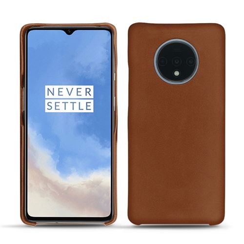Coque cuir pour OnePlus 7T - Coque arrière - Cuir Perpétuelle - Marron - NOREVE