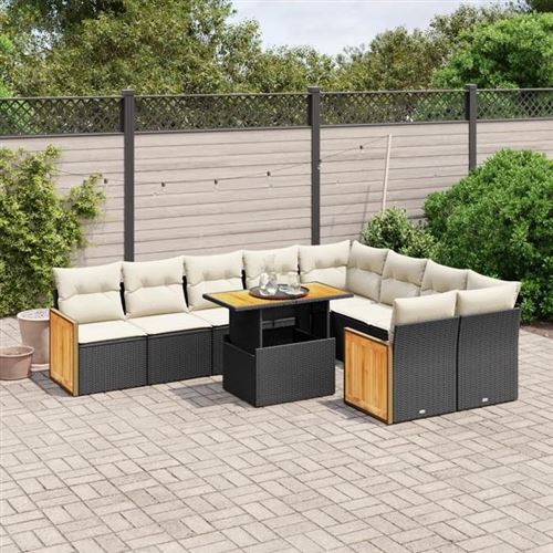 VIDAXL - Salon de jardin modulable - 9 personnes - 10 pièces - Noir - Image 2